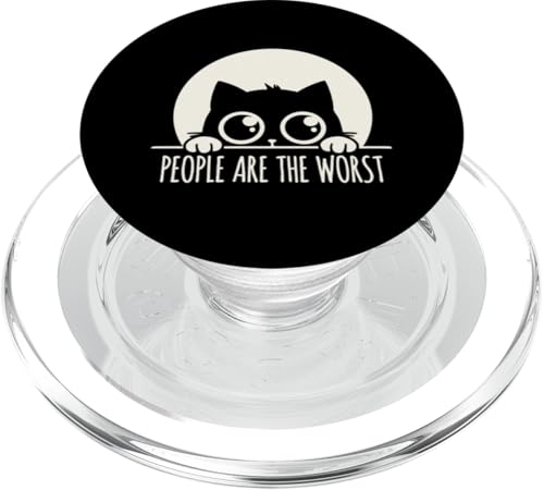 Shy Cat Thinks People = Schlimmste PopSockets PopGrip für MagSafe von Funny Jokes And Cute Pun Designs