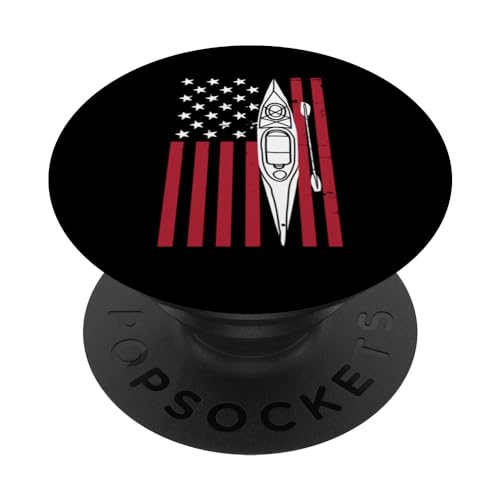 Lustige Kajakkunst für Männer und Frauen, coole amerikanische Flagge, Kajak PopSockets mit austauschbarem PopGrip von Funny Kayak Gift Kayaking Paddling