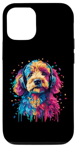 Hülle für iPhone 12/12 Pro Labradoodle Lovers Kopfhörer Pop Art Funny Labradoodle von Funny Labradoodle Lovers Designs