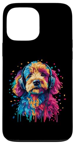 Hülle für iPhone 13 Pro Max Labradoodle Lovers Kopfhörer Pop Art Funny Labradoodle von Funny Labradoodle Lovers Designs