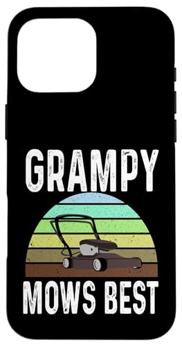 Hülle für iPhone 16 Pro Max Funny Grampy Mows Beste Rasenpflege Grasmähen Rasenmäher Papa von Funny Lawn Care Gifts