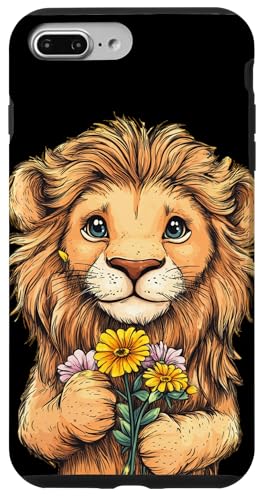 Entzückender Löwe mit Blumen für ein lustiges Outfit Hülle für iPhone 7 Plus/8 Plus von Funny Lion with Flowers