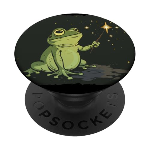 Hübscher Frosch mit Zauberstab in der Hand Kostüm PopSockets mit austauschbarem PopGrip von Funny Magic Frog Outfit