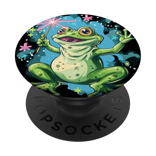 Lustiges Froschkostüm mit Zauberstab für Jungen und Mädchen PopSockets mit austauschbarem PopGrip von Funny Magic Frog Outfit