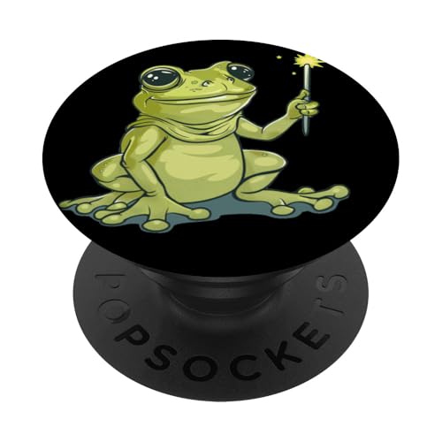 Zauberstab Kostüm mit lustigem Frosch für Krötenliebhaber PopSockets Klebender PopGrip von Funny Magic Frog Outfit