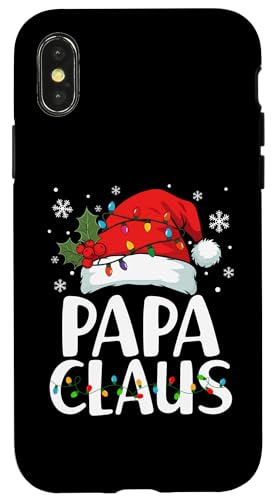 Hülle für iPhone X/XS Papa Claus Weihnachtsbeleuchtung Pyjama Familie Matching Christmas von Funny Matching Christmas Designs