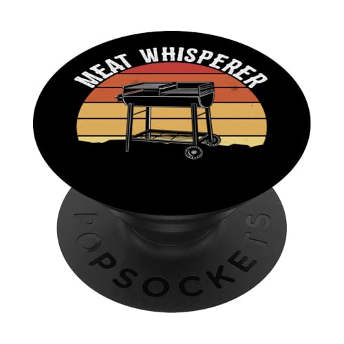 Meat Whisperer Vintage Retro Smoker BBQ Grillen Pitmaster PopSockets Klebender PopGrip von Funny Meat Eater Apparel & BBQ Lover Gifts