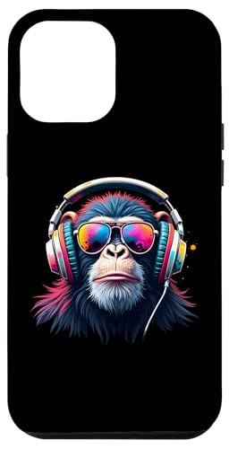 Hülle für iPhone 15 Plus Bunter Affe mit Kopfhörer & Brille Musikalischer Affe von Funny Monkey Lover Shirt For Men Women And Kids