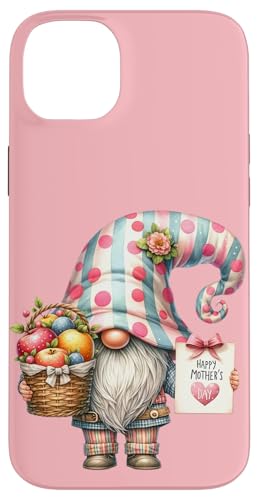 Hülle für iPhone 14 Plus Spring Gnome With Basket Full Of Apples Happy Mothers Day von Funny Mothers Day Gifts Funny Gnome For Garden Mom