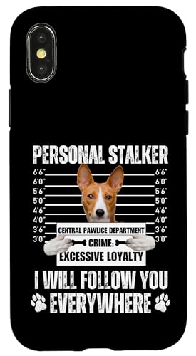 Funny Personal Stalker Dog Design - Basenji Hülle für iPhone X/XS von Funny Mugshot Dog Jail Designs