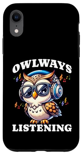 Lustige Musik Eule Kopfhörer Grafik für Männer Frauen Kinder Hülle für iPhone XR von Funny Music Owl Graphic for Men Women Kids