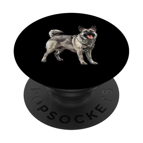 Norwegischer Elchhund Hunderasse Grafik PopSockets Klebender PopGrip von Funny Norwegian Elkhound Dog Graphics Co.