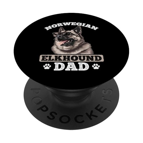 Norwegischer Elchhund Hunderasse Norwegischer Elchhund Papa PopSockets Klebender PopGrip von Funny Norwegian Elkhound Dog Graphics Co.