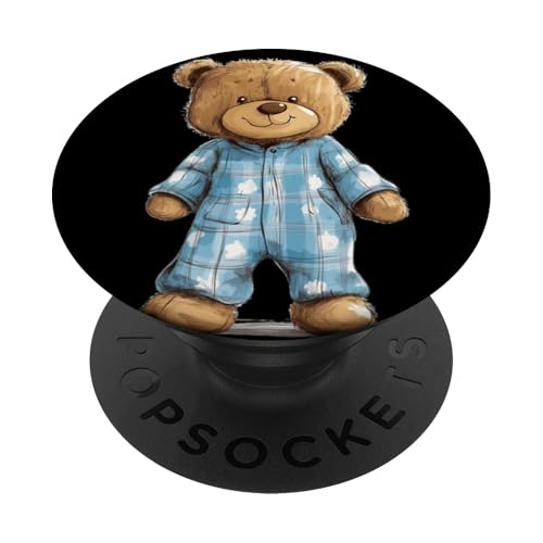 Liebenswerter Teddybär im Pyjama-Kostüm-Spaß PopSockets Klebender PopGrip von Funny Pajama Teddy Bear