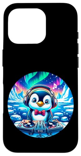 Hülle für iPhone 16 Pro Pinguin-DJ-Kopfhörer, lustiger Pinguin, für Männer, Frauen, Kinder von Funny Penguin Graphic For Men Women Kids Co