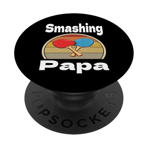 Lustiges Smashing Papa Ping Pong Lover Game Winner, Retro-Humor PopSockets Klebender PopGrip von Funny Ping Pong Gifts