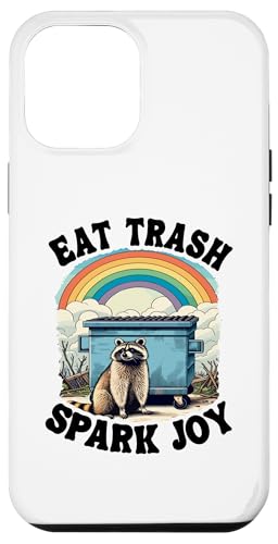 Hülle für iPhone 14 Pro Max Eat Trash Spark Joy Dumpster Rainbow Funny Waschbär von Funny Raccoon Stuff