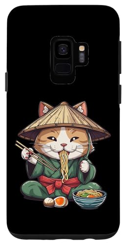 Hülle für Galaxy S9 Otaku Cat Eating Ramen Japanische Nudeln Neko Kawaii von Funny Ramen Eating Japanese Noodles