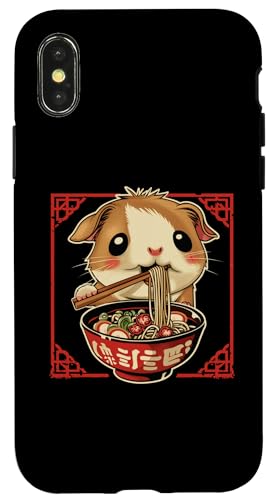 Hülle für iPhone X/XS Otaku Hamster essen Ramen Japanische Nudeln Neko Kawaii von Funny Ramen Eating Japanese Noodles