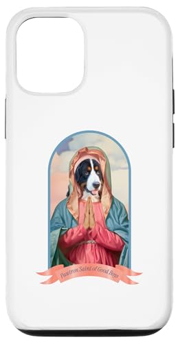 Hülle für iPhone 14 Pro Lustige katholische Hundeliebhaber St. Mary Meme von Funny Religious Dog Art