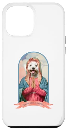 Hülle für iPhone 15 Pro Max Lustiger katholischer Hund im Gebet von Funny Religious Dog Art