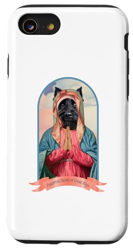 Hülle für iPhone SE (2020) / 7 / 8 Lustiger Hund als Heilige Maria im Gebet von Funny Religious Dog Art