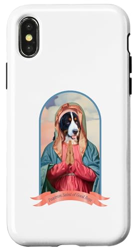 Hülle für iPhone X/XS Lustige katholische Hundeliebhaber St. Mary Meme von Funny Religious Dog Art