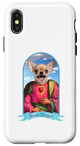 Hülle für iPhone X/XS Lustiger Chihuahua Hund mit makellosem Herz von Funny Religious Dog Art