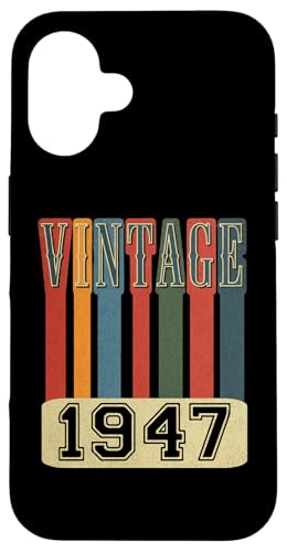 Hülle für iPhone 16 Vintage 1947 Retro Throwback Geburtstag von Funny Retro Birthday Designs