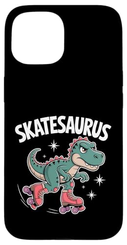 Rollschuhlaufen Dinosaurier T-Rex Skate Dino Funny Roller Skater Hülle für iPhone 15 von Funny Roller Skating Dinosaur Designs