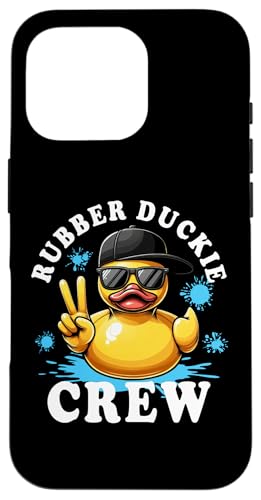 Hülle für iPhone 16 Pro Coole Retro gelbe Gummiente in 70er 80er Jahre lustige Ente Cruise von Funny Rubber Duckie Crew Cruise Yellow Rubber Duck