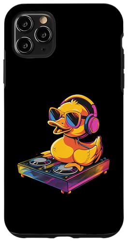 Hülle für iPhone 11 Pro Max Gummiente Plattenspieler DJ Rubber Duckie Music Lover Techno von Funny Rubber Ducky Rubber Duck Lover