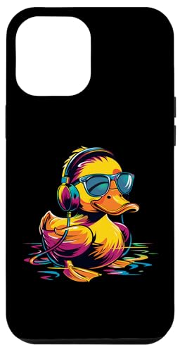 Hülle für iPhone 12 Pro Max Badeente Musik Kopfhörer House DJ Rubber Duckling von Funny Rubber Ducky Rubber Duck Lover