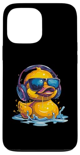 Hülle für iPhone 13 Pro Max Rubber Duck Techno DJ Rubber Duckling Music Kopfhörer von Funny Rubber Ducky Rubber Duck Lover