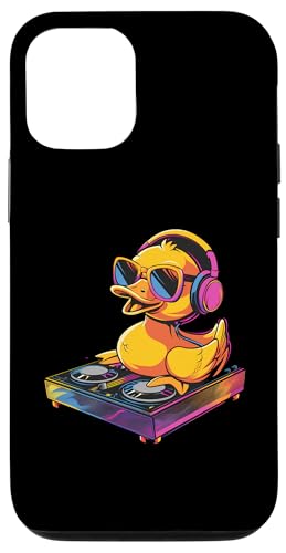 Hülle für iPhone 14 Gummiente Plattenspieler DJ Rubber Duckie Music Lover Techno von Funny Rubber Ducky Rubber Duck Lover