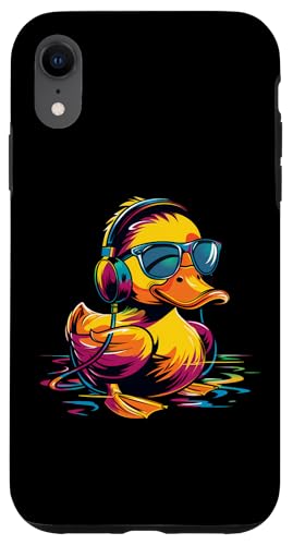 Hülle für iPhone XR Badeente Musik Kopfhörer House DJ Rubber Duckling von Funny Rubber Ducky Rubber Duck Lover