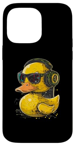 Rubber Duck Music Kopfhörer Rubber Duckling Techno DJ Hülle für iPhone 14 Pro Max von Funny Rubber Ducky Rubber Duck Lover