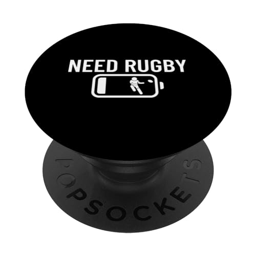 Brauchen Sie einen lustigen Rugbyspieler mit niedrigem Batteriestand PopSockets mit austauschbarem PopGrip von Funny Rugby Player Designs