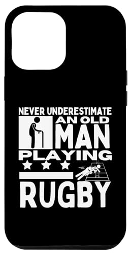 Hülle für iPhone 12 Pro Max Rugby Unterschätze niemals einen alten Mann, der Rugby spielt von Funny Rugby Player Designs