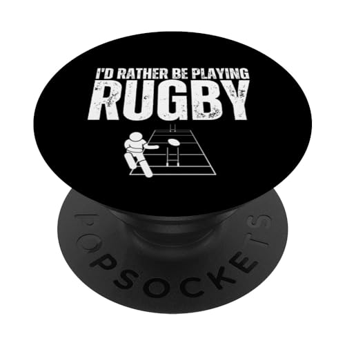 Ich würde lieber Rugby spielen Lustiger Rugbyspieler PopSockets mit austauschbarem PopGrip von Funny Rugby Player Designs