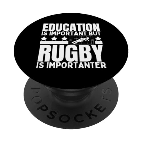 Rugbyspieler Education Is Important Lustiges Rugby PopSockets mit austauschbarem PopGrip von Funny Rugby Player Designs