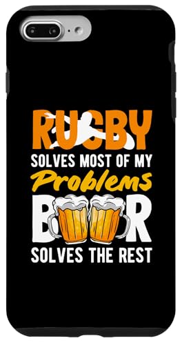 Hülle für iPhone 7 Plus/8 Plus Rugby löst die meisten meiner Probleme, Bier löst den Rest von Funny Rugby Player Rugby Fans Apparel & Gifts