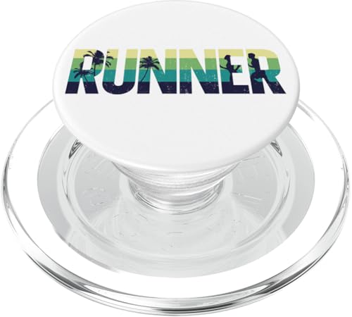 Laufläufer Halbmarathon Retro Vintage Palme Läufer PopSockets PopGrip für MagSafe von Funny Running Jogging Jogger DA0