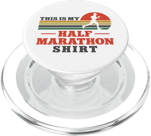 Laufläufer Halbmarathon Vintage Retro This Is My Half PopSockets PopGrip für MagSafe von Funny Running Jogging Jogger DA0