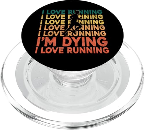 Running Runner Halbmarathon Ironic Vintage Retro I Love PopSockets PopGrip für MagSafe von Funny Running Jogging Jogger DA0