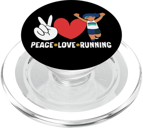 Running Runner Halbmarathon Peace Love Running PopSockets PopGrip für MagSafe von Funny Running Jogging Jogger DA0