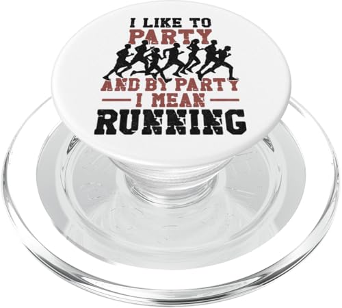 Running Runner Halbmarathon Vintage I Like To Party And By PopSockets PopGrip für MagSafe von Funny Running Jogging Jogger DA0