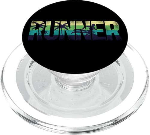 Laufläufer Halbmarathon Retro Vintage Palme Läufer PopSockets PopGrip für MagSafe von Funny Running Jogging Jogger HD0