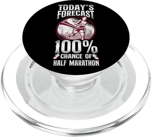 Laufläufer Halbmarathon Vintage heutige Prognose 100% PopSockets PopGrip für MagSafe von Funny Running Jogging Jogger HD0