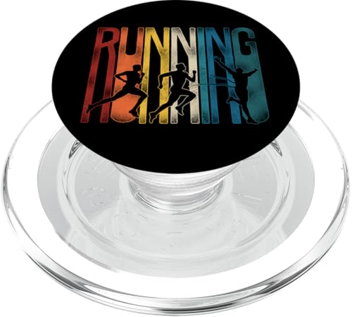 Running Runner Halbmarathon Vintage Retro Running PopSockets PopGrip für MagSafe von Funny Running Jogging Jogger HD0